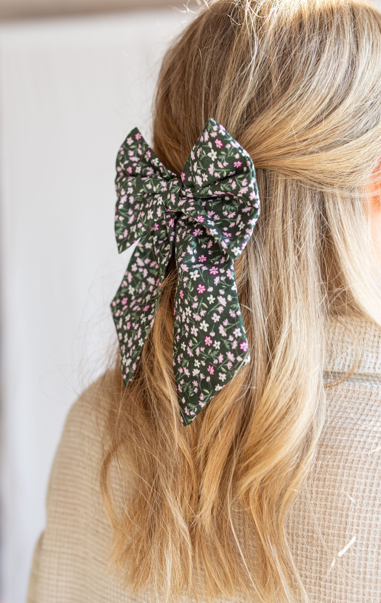 Large floral hair ribbon