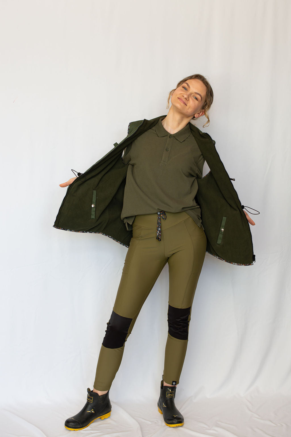 Leggings (pockets, waterproof knees, adjustable waist) WITH BROKE - S