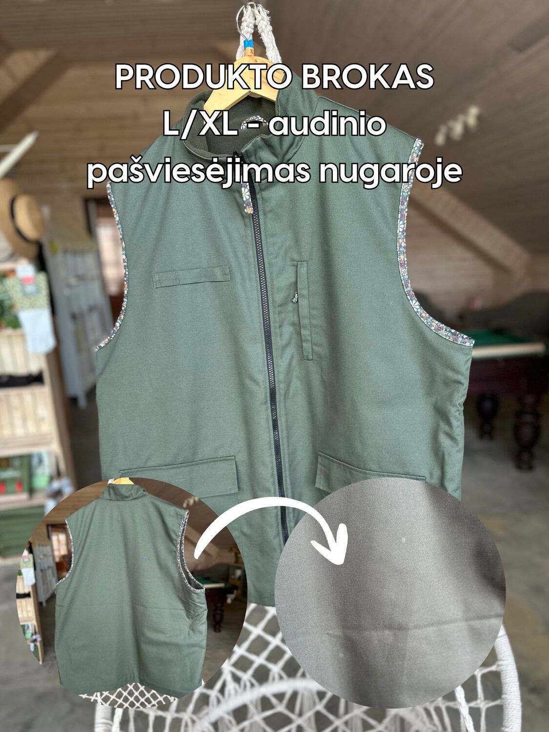 Dvipusė vyriška liemenė SU BROKU - L/XL